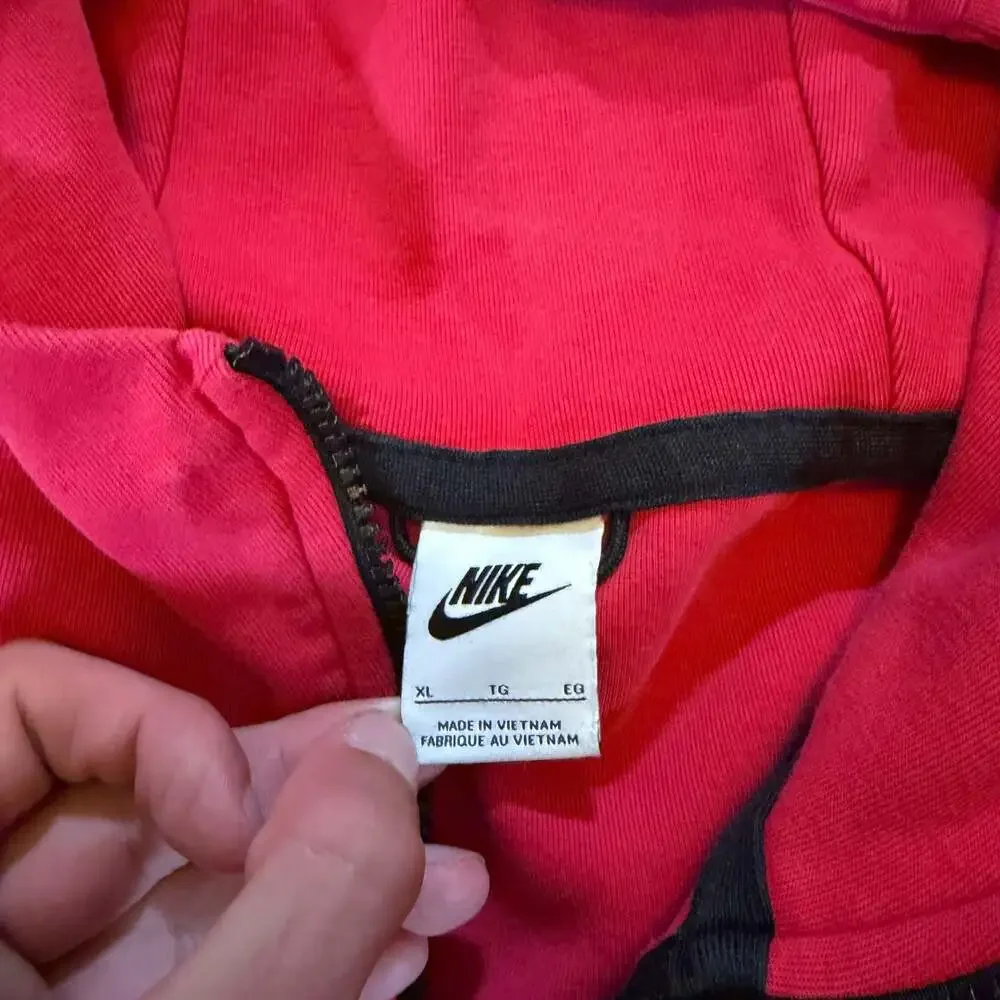 Nike Sportswear Tech Fleece Full-Zip Colorblock Hoodie Very Berry/Black Pink XL
